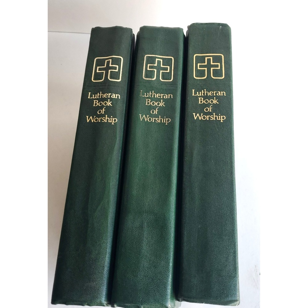 1978 Lutheran Book of Worship Hardcover Augsburg Green Hymnal VG Lot of 3